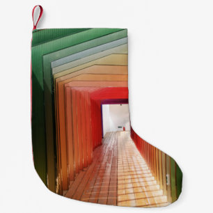 Petite Chaussette De Noël Intérieur du hall en bois vert et rouge