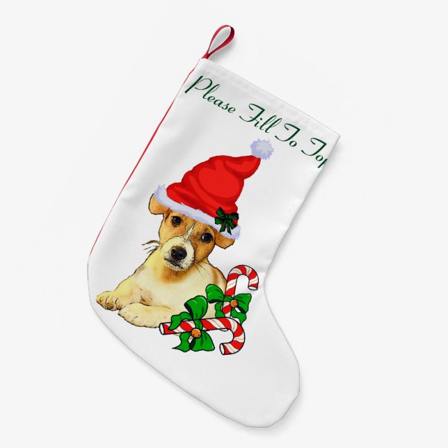 Petite Chaussette De Noël Jack Russell Terrier Noël (Devant (Accrochage))