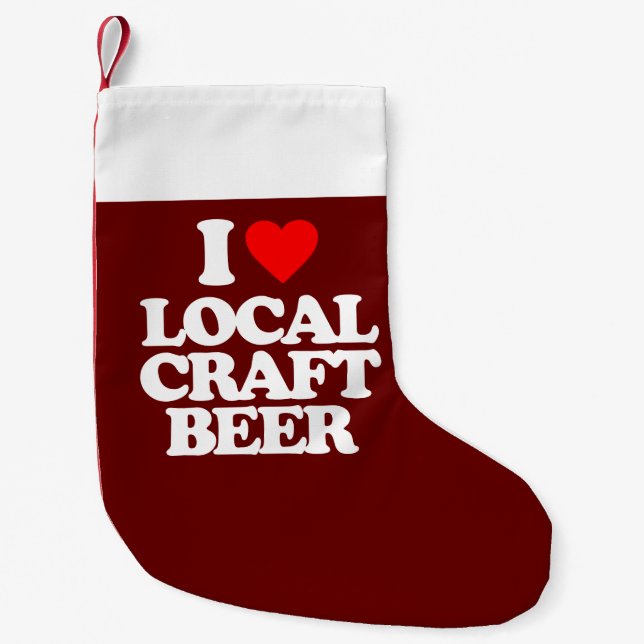 PETITE CHAUSSETTE DE NOËL J'AIME LA BIÈRE LOCALE DE MÉTIER (Devant)