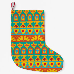 Petite Chaussette De Noël Jardin Ethnique Vintage Fond Sans Couture