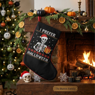 Petite Chaussette De Noël Je préfère Halloween Drôle Squelette Noël Laid