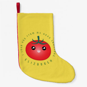 Petite Chaussette De Noël Je T'Aime De Ma Tête Tomates Drôle Pun De Nourritu