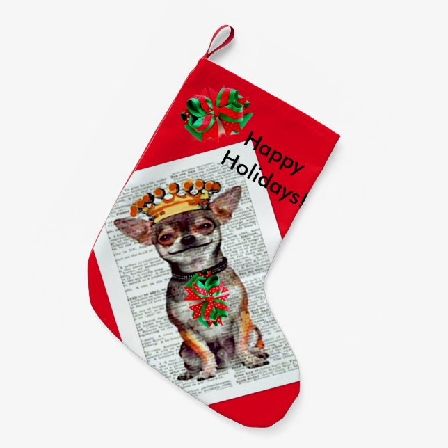 PETITE CHAUSSETTE DE NOËL JEUX VACANCES CHIHUAHUA XMAS STOCKING ! (Devant (Accrochage))