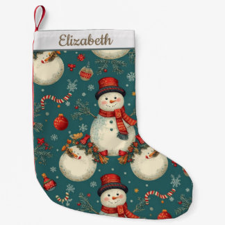 Petite Chaussette De Noël Joli bonhomme de neige de Noël