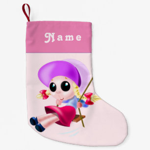 Petite Chaussette De Noël Jolie Fille - Ajouter Votre Nom