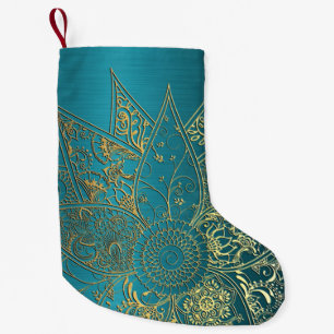 Petite Chaussette De Noël Jolie fleur henné dessin à la main