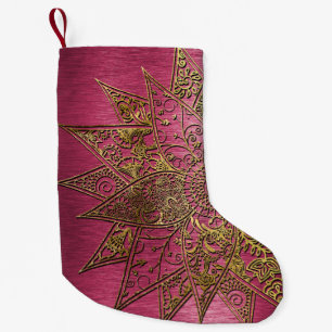 Petite Chaussette De Noël Jolie fleur tendance henné design dessiné à la 