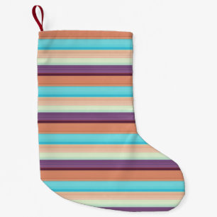 Petite Chaussette De Noël Jolies rayures bleues marron