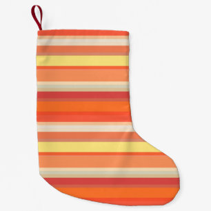 Petite Chaussette De Noël Jolies rayures orange rouge