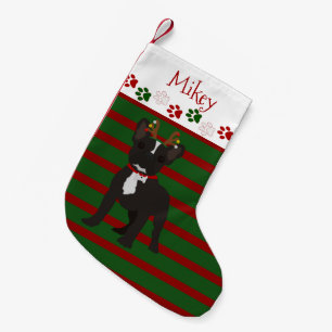Petite Chaussette De Noël Jolly French Bulldog Noir Et Blanc