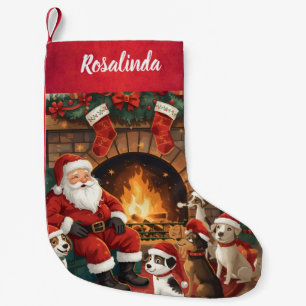 Petite Chaussette De Noël Jouer Père Noël & Animaux de Noël Stocker