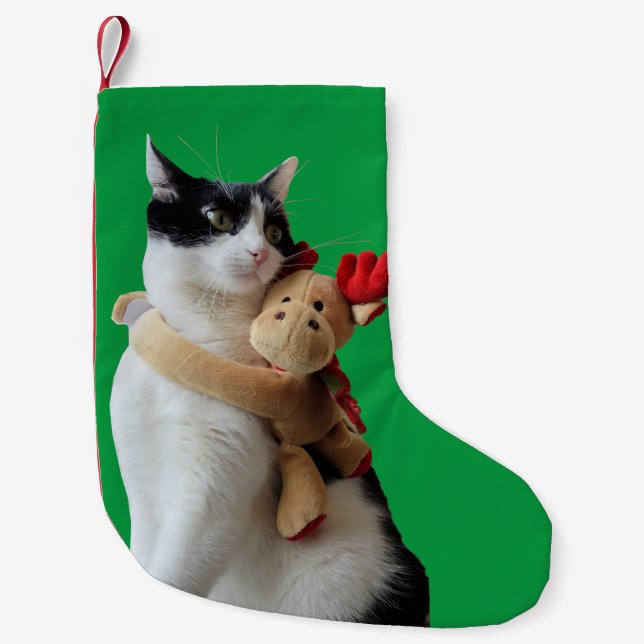 Petite Chaussette De Noël Jouet de Noël blanc et noir (Devant)
