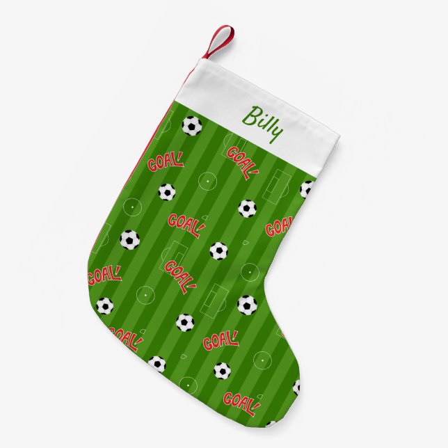 Petite Chaussette De Noël Joueur De Football Thème (Devant (Accrochage))