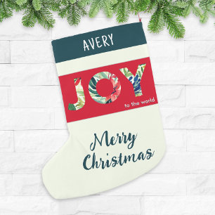 Petite Chaussette De Noël Joy To The World Festive Modern