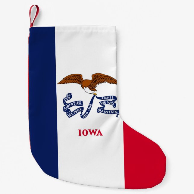 Petite Chaussette De Noël Joyaux de Noël avec Drapeau de l'Iowa, USA (Devant)