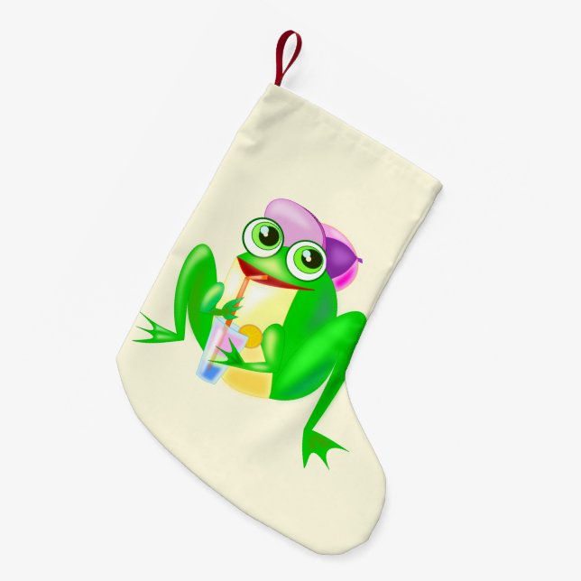 Petite Chaussette De Noël Joyeuse grenouille Noël Stocking (Devant (Accrochage))