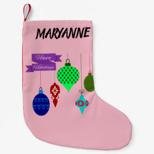 Petite Chaussette De Noël Joyeuses Fêtes et Ornements Suspendus Nom de l'enf