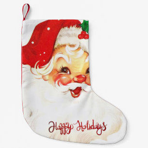Petite Chaussette De Noël Joyeuses Fêtes, Père Noël Rétro