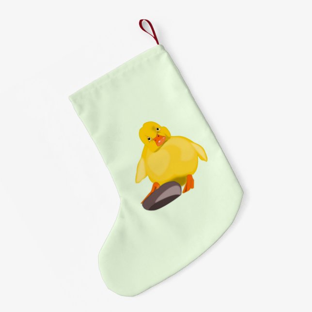 Petite Chaussette De Noël Joyeux canard jaune Noël Stocker personnalisable (Dos (Accrochage))