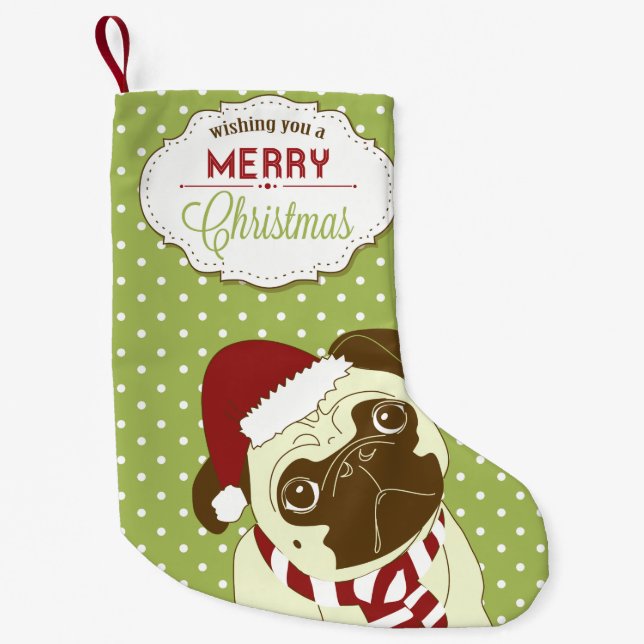Petite Chaussette De Noël Joyeux Carlin de Noël (Devant)