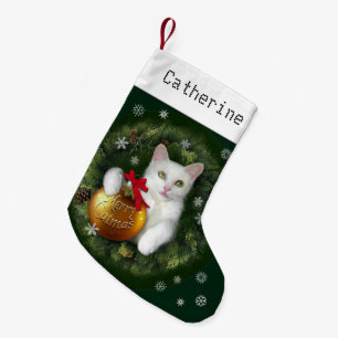 Petite Chaussette De Noël Joyeux Catmas avec (ou sans votre nom)