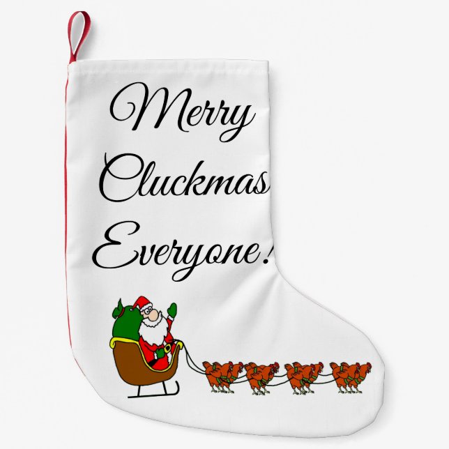 Petite Chaussette De Noël Joyeux Cluckmas chacun ! Bas de Noël (Devant)