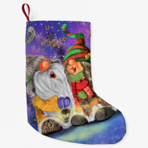 Petite Chaussette De Noël Joyeux couple Gnome Noël Stocker