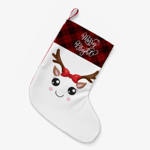 Petite Chaussette De Noël Joyeux et brillant rennes Noël Stocker