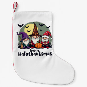 Petite Chaussette De Noël Joyeux Hallothanksmas Noël Gnomes d'Halloween