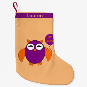 Petite Chaussette De Noël Joyeux hibou de fête d'Halloween Noël Stocking
