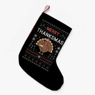 Petite Chaussette De Noël Joyeux Merci Noël Christmas Thanksgiving Dinde