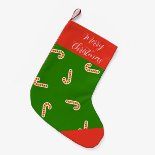 Petite Chaussette De Noël Joyeux Noël cannes de bonbon vertes