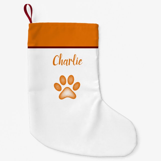 Petite Chaussette De Noël Joyeux Noël Fête Personnalisée Orange (Devant)