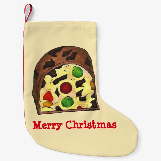 Petite Chaussette De Noël Joyeux Noël Fruit Slice Fruitcake Fruitcake (Devant)