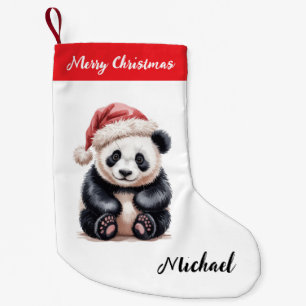 Petite Chaussette De Noël Joyeux Noël personnalisé Panda ours mignon