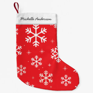Petite Chaussette De Noël Joyeux Noël personnalisé Snowflakes Motif