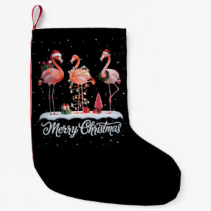 Petite Chaussette De Noël Joyeux Noël Santa Flamant Lumière Neige Noël