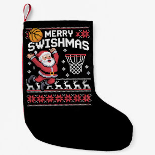 Petite Chaussette De Noël Joyeux Swishmas Basket Noël Moche Xmas 