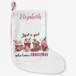 Petite Chaussette De Noël Juste une fille qui aime le café de Noël amusant t