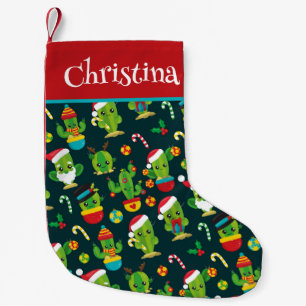 Petite Chaussette De Noël Kawaii Cactus Noël Stocking