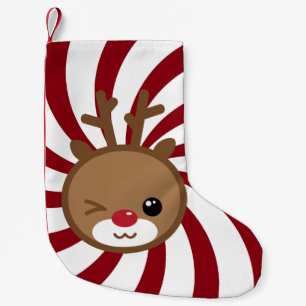 Petite Chaussette De Noël Kawaii Reindeer Noël Stocker