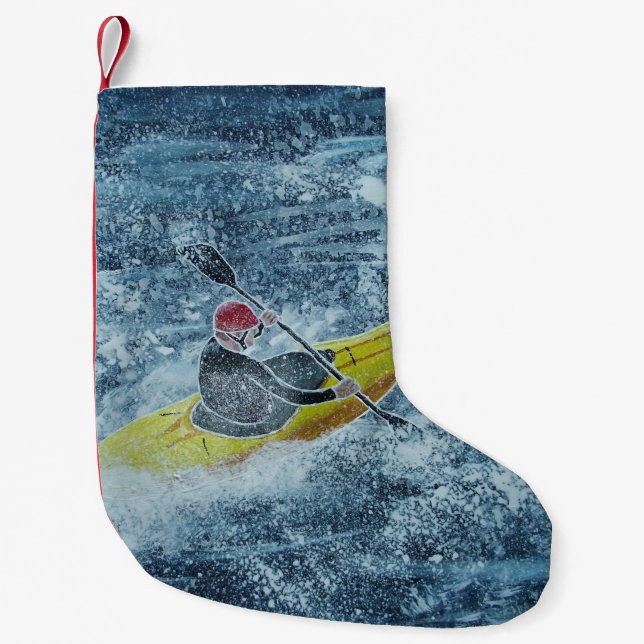 Petite Chaussette De Noël Kayak stockage d'art (Devant)