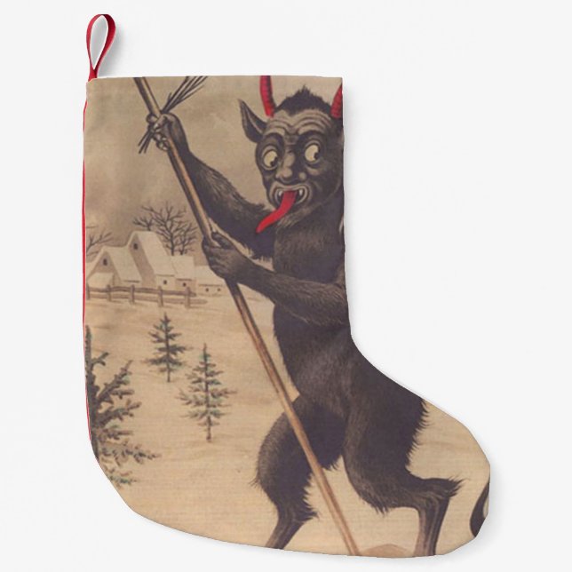Petite Chaussette De Noël Krampus Kidnap Personnes Ski Switch Hiver (Devant)