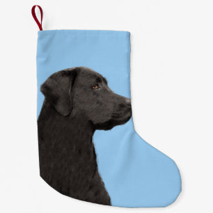 Petite Chaussette De Noël Labrador Retriever Black Peinture Original Chien A