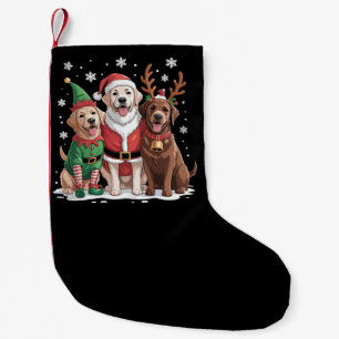 Petite Chaussette De Noël Labrador Retriever Chiens de Noël Père Noël Renne