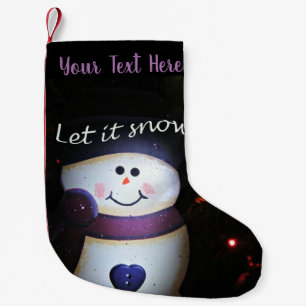 Petite Chaussette De Noël Laisser Il Neige Stockage Personnalisé