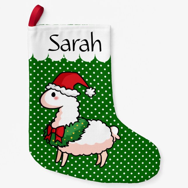 Petite Chaussette De Noël Lama Elf de vacances (Devant)