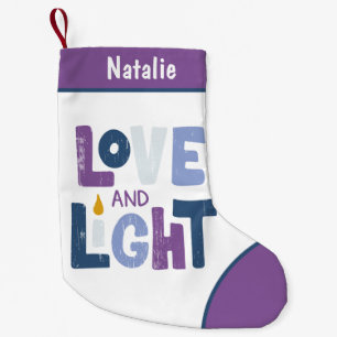 Petite Chaussette De Noël L'Amour Et La Lumière Hanoukka Chanukah Nom Person
