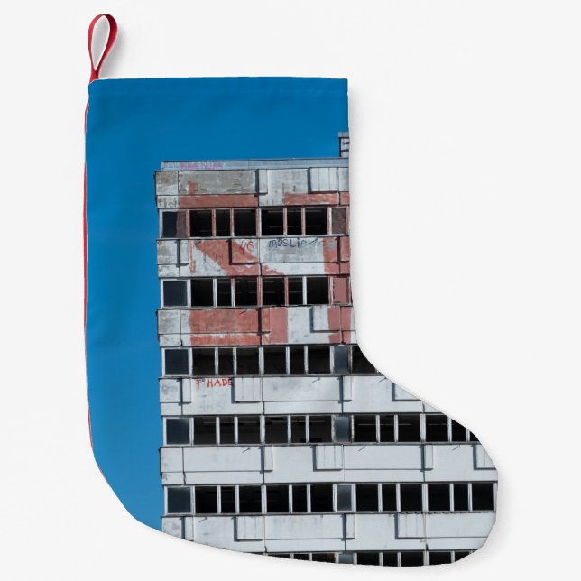 PETITE CHAUSSETTE DE NOËL LAMPE POST GRIS ET NOIR (Devant)