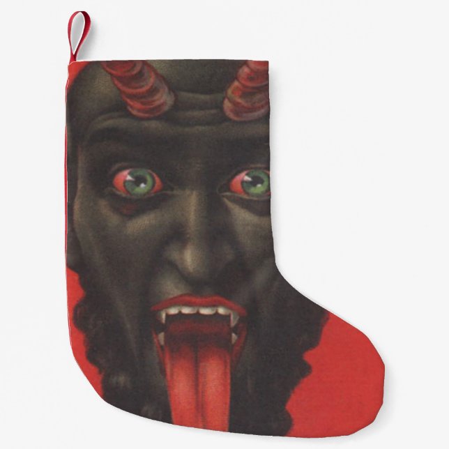 Petite Chaussette De Noël Langue Krampus rouge (Devant)